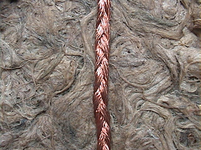 'copper braid' contemporary First Nations sculpture by multimedia Native Canadian artist Jude Norris