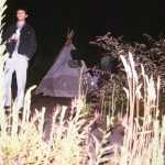 tender trading tipi landscape w man- Jude Norris live artwork