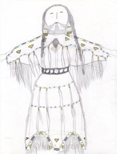 contemporary Native Plains Cree traditional doll drawing