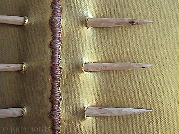 small gold scar - multimedia acrylic painting by contemporary First Nations artist Jude Norris